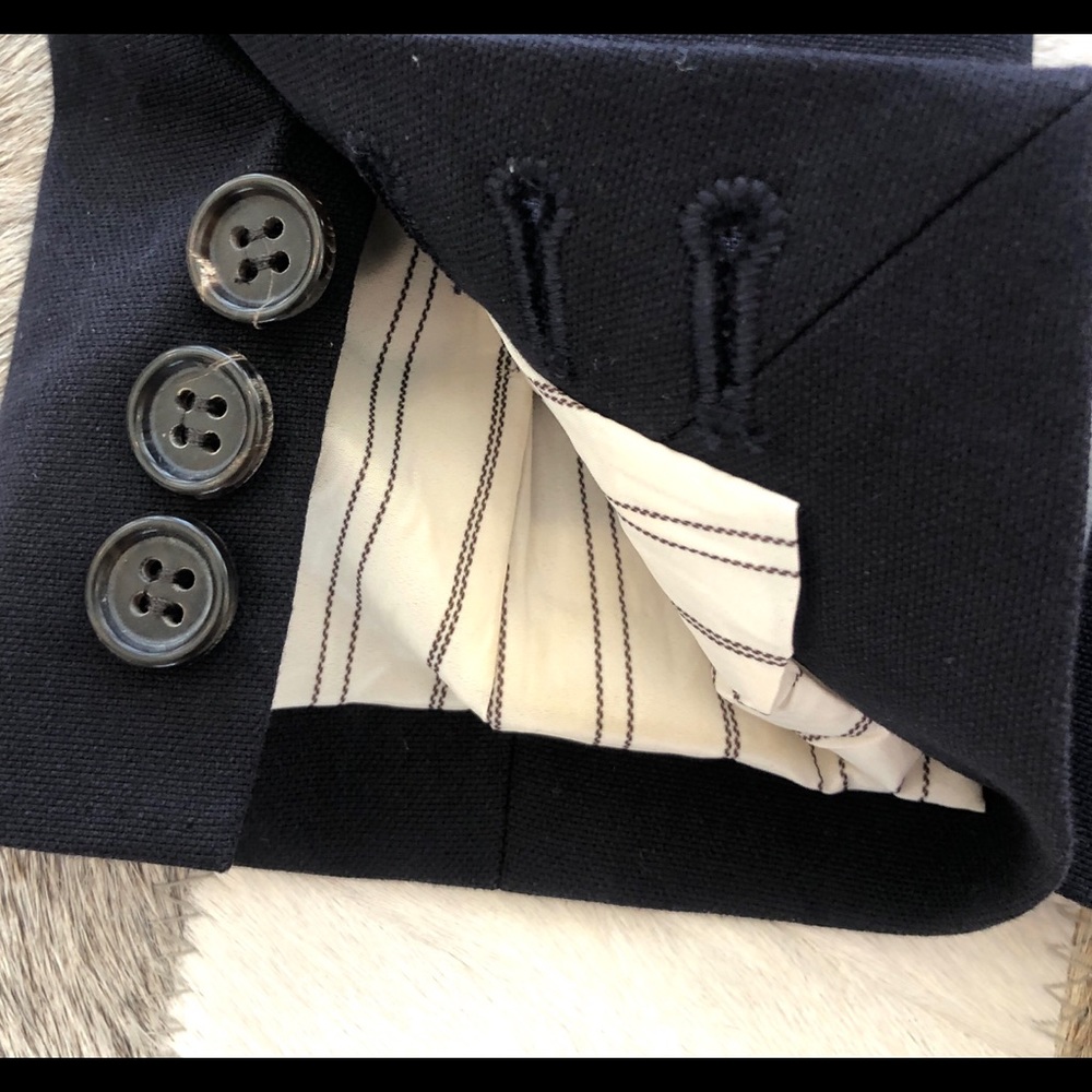Theory fitted navy cotton blazer. Size 2. - Picture 4 of 11